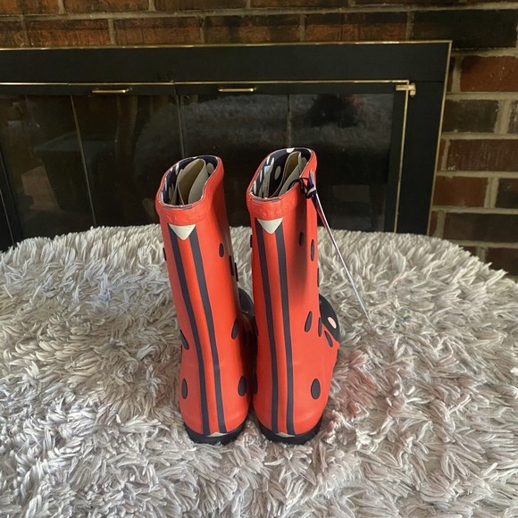 Joules Red Ladybug Rain Boots Big Kids Size 13 Red Black Pull On Wellie Boots - Picture 5 of 11